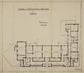 217248 Plattegrond van de begane grond van het Ooglijdersgasthuis (F.C. Dondersstraat 49) te Utrecht.N.B. Het adres ...